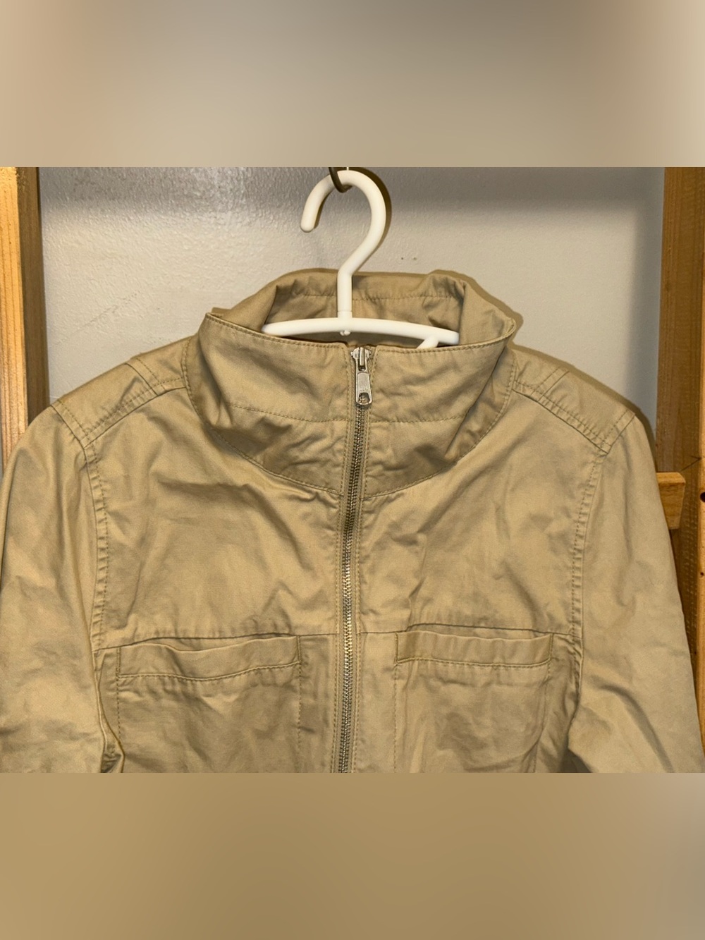 Old Navy Beige Drawstring Utility Jacket - Picture 3 of 12